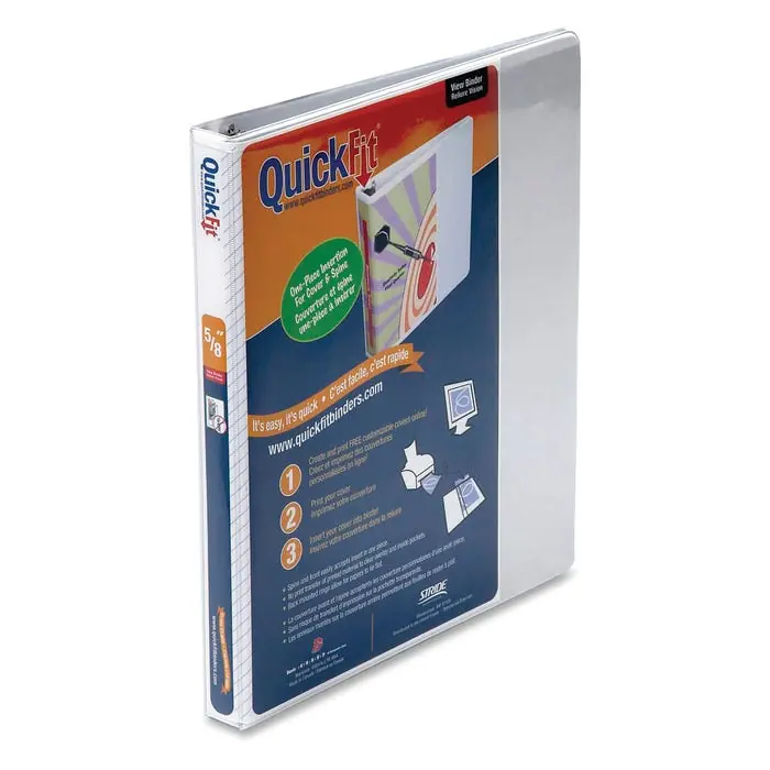 Last Chance Stride QuickFit View Binder, 5/8 Inch D-Ring, White
